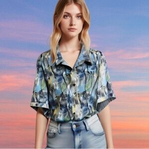 MEN’S Oversized Tropical Shirt 100% Cotton Size XXL